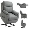 HOMCOM Power Lift Chair Electric Riser Recliner With Remote Control Grey -Living Room Furniture Store 48878096 1