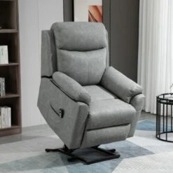 HOMCOM Power Lift Chair Electric Riser Recliner With Remote Control Grey 9 HOMCOM Power Lift Chair Electric Riser Recliner With Remote Control Grey -Living Room Furniture Store 48878096 3