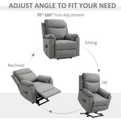 HOMCOM Power Lift Chair Electric Riser Recliner With Remote Control Grey 10 HOMCOM Power Lift Chair Electric Riser Recliner With Remote Control Grey -Living Room Furniture Store 48878096 4