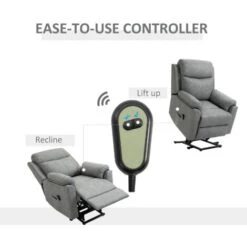 HOMCOM Power Lift Chair Electric Riser Recliner With Remote Control Grey 11 HOMCOM Power Lift Chair Electric Riser Recliner With Remote Control Grey -Living Room Furniture Store 48878096 5