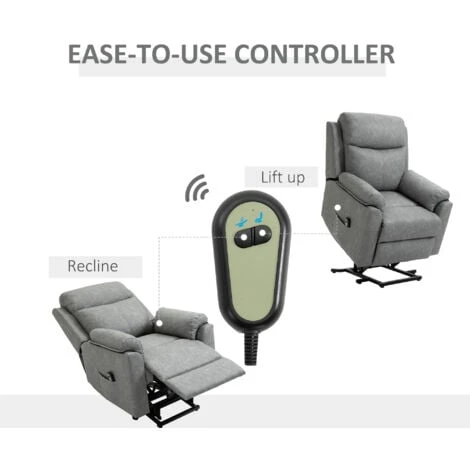 HOMCOM Power Lift Chair Electric Riser Recliner With Remote Control Grey 7 HOMCOM Power Lift Chair Electric Riser Recliner With Remote Control Grey - Image 5