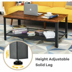 Coffee Table Wood Accent Furniture Square Cocktail Table Steel Frame -Living Room Furniture Store 49700413 3