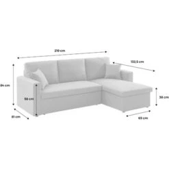 3-seater Modular Light Grey Corner Sofa Bed With Storage Box - IDA - 3 Seats, Reversible Corner, Storage Box -Living Room Furniture Store 50050134 4