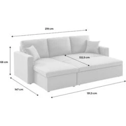 3-seater Modular Light Grey Corner Sofa Bed With Storage Box - IDA - 3 Seats, Reversible Corner, Storage Box -Living Room Furniture Store 50050134 5