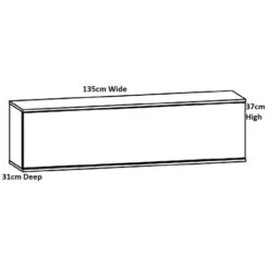 Wall Cabinet Unit Storage Bedroom Living Room White Gloss Oak Finish Modern Zele -Living Room Furniture Store 50150170 4