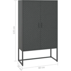 Highboard Anthracite 80x35x135 Cm Steel VidaXL 9 Highboard Anthracite 80x35x135 Cm Steel VidaXL -Living Room Furniture Store 50902840 3