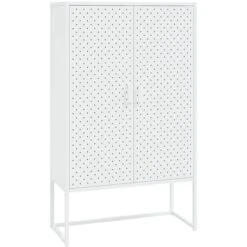 Highboard White 80x35x135 Cm Steel VidaXL