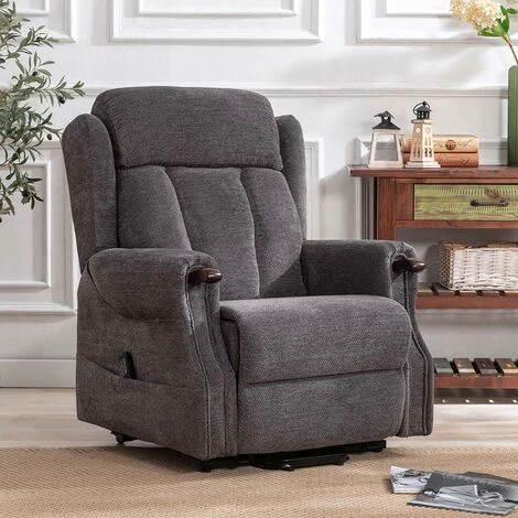 HALTON ELECTRIC FABRIC DUAL MOTOR RISER RECLINER LIFT MOBILITY TILT CHAIR Charcoal 5 HALTON ELECTRIC FABRIC DUAL MOTOR RISER RECLINER LIFT MOBILITY TILT CHAIR Charcoal - Image 3