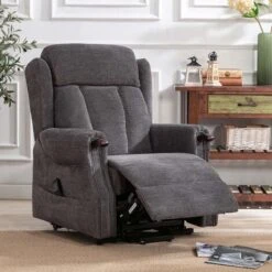 HALTON ELECTRIC FABRIC DUAL MOTOR RISER RECLINER LIFT MOBILITY TILT CHAIR Charcoal 10 HALTON ELECTRIC FABRIC DUAL MOTOR RISER RECLINER LIFT MOBILITY TILT CHAIR Charcoal -Living Room Furniture Store 51240118 4