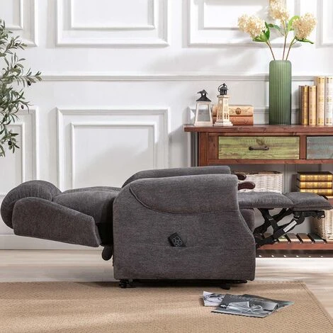 HALTON ELECTRIC FABRIC DUAL MOTOR RISER RECLINER LIFT MOBILITY TILT CHAIR Charcoal 7 HALTON ELECTRIC FABRIC DUAL MOTOR RISER RECLINER LIFT MOBILITY TILT CHAIR Charcoal - Image 5