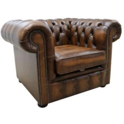 Chesterfield Club Chair Antique Tan Leather 7 Chesterfield Club Chair Antique Tan Leather -Living Room Furniture Store 51588086 3
