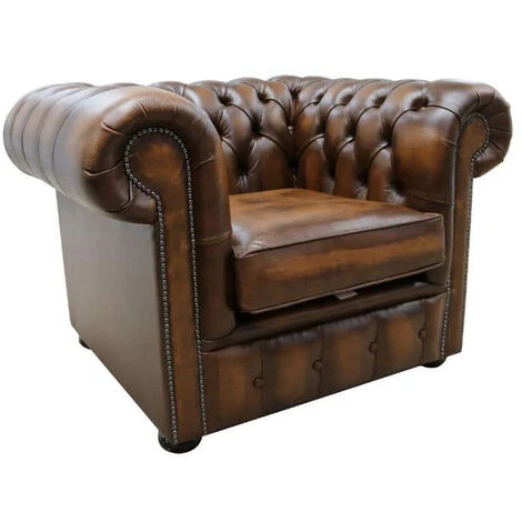 Chesterfield Club Chair Antique Tan Leather 5 Chesterfield Club Chair Antique Tan Leather - Image 3