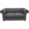 Buy Grey Fabric Chesterfield Linen Sofa Settee DesignerSofas4U