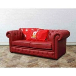 Chesterfield Red Leather Liverpool Sofabed UK Manufactured