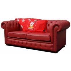 Chesterfield Red Leather Liverpool Sofabed UK Manufactured -Living Room Furniture Store 51588584 3