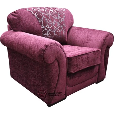 Oasis Armchair Sofa Fabric Sofa Carlton Aubergine 4 Oasis Armchair Sofa Fabric Sofa Carlton Aubergine - Image 2