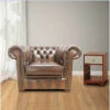 Chesterfield Low Back Club ArmChair Antique Brown Leather
