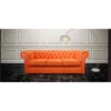 Chesterfield Thomas 3 Seater Settee Mandarin Orange Leather Sofa Offer -Living Room Furniture Store 51595737 1