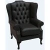 Chesterfield Mallory Flat Wing Queen Anne High Back Wing Chair Dark Chocolate Leather 1 Chesterfield Mallory Flat Wing Queen Anne High Back Wing Chair Dark Chocolate Leather -Living Room Furniture Store 51596044 1