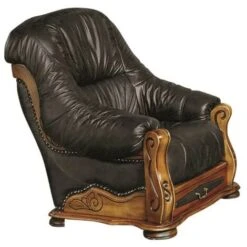 Ohio Armchair Storage Drawer Genuine Italian Leather