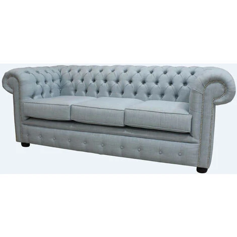 DesignerSofas4U Buy Sky Blue Linen Chesterfield Large Sofa Settee 5 DesignerSofas4U Buy Sky Blue Linen Chesterfield Large Sofa Settee - Image 3