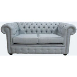 DesignerSofas4U Buy Sky Blue Linen Chesterfield 2 Seater