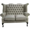 Chesterfield 2 Seater Queen Anne High Back Wing Sofa Charles Fudge Linen Fabric 2 Chesterfield 2 Seater Queen Anne High Back Wing Sofa Charles Fudge Linen Fabric -Living Room Furniture Store 51598549 1