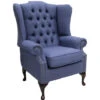Chesterfield Prince's Flat Wing Queen Anne High Back Wing Chair Calabria Navy 2 Chesterfield Prince's Flat Wing Queen Anne High Back Wing Chair Calabria Navy -Living Room Furniture Store 51599771 1