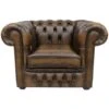 Chesterfield Heaton Low Back Club ArmChair Antique Tan Leather
