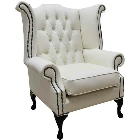 Chesterfield Cream Leather Wing Chair 3 Chesterfield Cream Leather Wing Chair