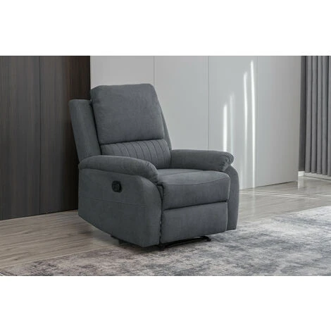 Slate Grey Fabric Recliner Armchair Single Sofa Lounge Chair 3 Slate Grey Fabric Recliner Armchair Single Sofa Lounge Chair