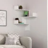 Decortie Luksa Corner Wall Mounted Modern Bookcase Display Unit White W 60cm Medium -Living Room Furniture Store 51843358 1