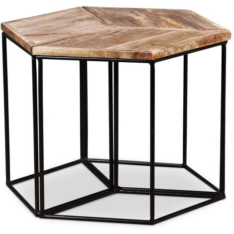 Topdeal Coffee Table Solid Mango Wood 48x48x40 Cm VDFF10213UK 3 Topdeal Coffee Table Solid Mango Wood 48x48x40 Cm VDFF10213UK