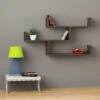Decortie Tibet Wall Mounted Modern Bookcase Display Unit Dark Coffee W 119cm Wide 2 Decortie Tibet Wall Mounted Modern Bookcase Display Unit Dark Coffee W 119cm Wide -Living Room Furniture Store 51929736 1