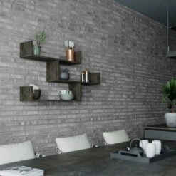 Decortie Tibet Wall Mounted Modern Bookcase Display Unit Dark Coffee W 119cm Wide -Living Room Furniture Store 51929736 4