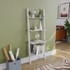 York 4 Tier Ladder Shelf Unit Bookcase Shelving Display Stand Rack Storage, White -Living Room Furniture Store 51985062 1