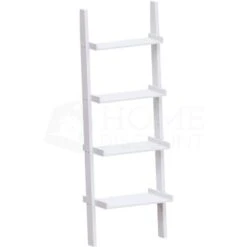 York 4 Tier Ladder Shelf Unit Bookcase Shelving Display Stand Rack Storage, White -Living Room Furniture Store 51985062 5
