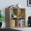 Durham 4 Cube Bookcase Shelf Wooden Display Storage Rack Free Standing Shelf Unit, Oak-0-Baskets -Living Room Furniture Store 51985093 1