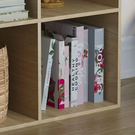 Durham 4 Cube Bookcase Shelf Wooden Display Storage Rack Free Standing Shelf Unit, Oak-0-Baskets 6 Durham 4 Cube Bookcase Shelf Wooden Display Storage Rack Free Standing Shelf Unit, Oak-0-Baskets - Image 4