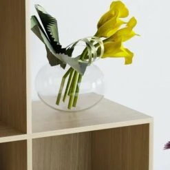 Durham 6 Cube Bookcase Staircase Shelf Wooden Display Storage Rack Free Standing Shelf Unit, Oak-0-Baskets -Living Room Furniture Store 51985129 3