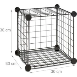 Relaxdays Modular Grid Shelf, 6 Compartments, DIY Shelving System, Metal, Open Cube Rack, 30 X 30 Cm, Black -Living Room Furniture Store 52226563 5