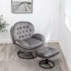 Grey Swivel Chair With Foot Stool Leisure Sofa Chair And Footstool Lounger Sofa Lazy Chair 1 Grey Swivel Chair With Foot Stool Leisure Sofa Chair And Footstool Lounger Sofa Lazy Chair -Living Room Furniture Store 53405283 1