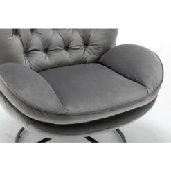Grey Swivel Chair With Foot Stool Leisure Sofa Chair And Footstool Lounger Sofa Lazy Chair -Living Room Furniture Store 53405283 3