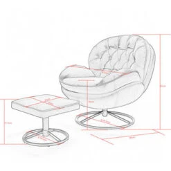 Grey Swivel Chair With Foot Stool Leisure Sofa Chair And Footstool Lounger Sofa Lazy Chair -Living Room Furniture Store 53405283 5