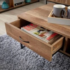 Modern Coffee Table Storage Oak Effect Living Room Centrepiece 1 Drawer Unit -Living Room Furniture Store 53503892 5