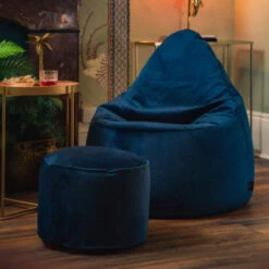 Loft 25 Adult Highback Soft Velvet Bean Bag Chair Indoor Living Room Gaming Beanbag Lounger And Footstool Pacific 10 Loft 25 Adult Highback Soft Velvet Bean Bag Chair Indoor Living Room Gaming Beanbag Lounger And Footstool Pacific -Living Room Furniture Store 53565369 4