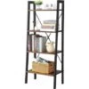 4-Tier Bookcase Multifunction Display Rack Ladder Bookshelf NATURAL WOOD -Living Room Furniture Store 53620332 1