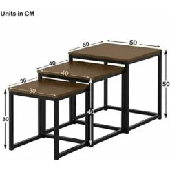 Nest Coffee Table 3 In 1 Set Compact Modern Design For Space Saving Dark Wood 11 Nest Coffee Table 3 In 1 Set Compact Modern Design For Space Saving Dark Wood -Living Room Furniture Store 53620443 5