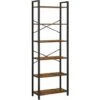 Songmics VASAGLE Bookshelf, 6-Tier Shelving Unit With Steel Frame, Tall Rustic Shelves For Living Room, Office, Study, Hallway, Industrial Style, 66 X 30 X 186 Cm, Rustic Brown And Black LLS062B01 2 Songmics VASAGLE Bookshelf, 6-Tier Shelving Unit With Steel Frame, Tall Rustic Shelves For Living Room, Office, Study, Hallway, Industrial Style, 66 X 30 X 186 Cm, Rustic Brown And Black LLS062B01 -Living Room Furniture Store 54155165 1