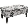 BLACK ROSE - Storage Ottoman Stool / Blanket Box / Padded Trunk - Black / White -Living Room Furniture Store 5435513 1